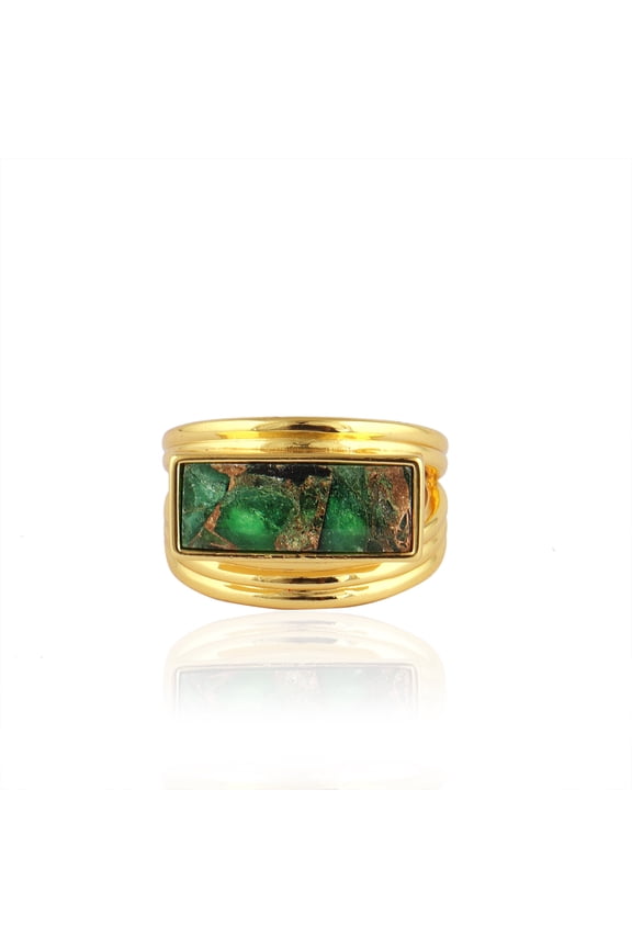 Green Copper Turquoise Ring For Women's, Gift For Her.
