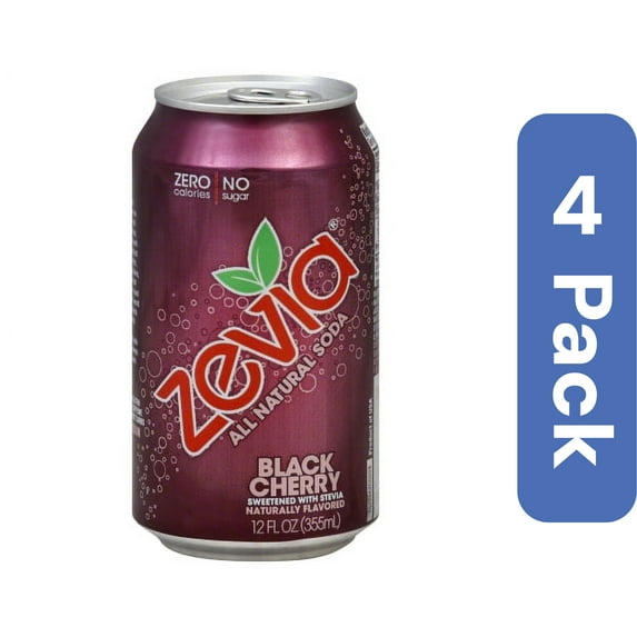 Zevia Black Cherry Zero Natural Soda 6 Pack 72 fl oz (Pack Of 4)