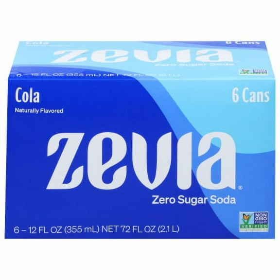 Zevia Cola Zero Calorie Soda Cans - 12 fl oz - 6 pk