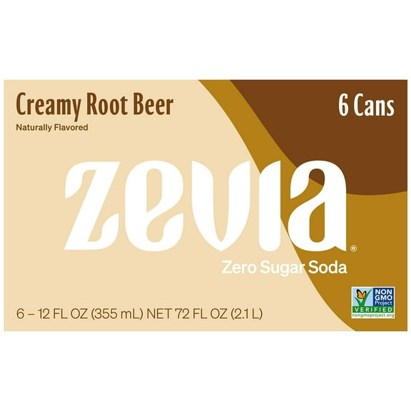 Zevia Creamy Root Beer 6 pk Cans - 12 oz