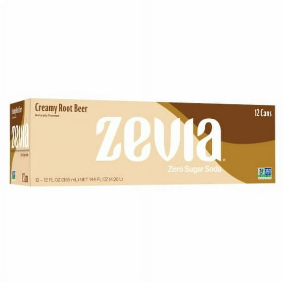 Zevia Creamy Root Beer Zero Sugar Soda Cans