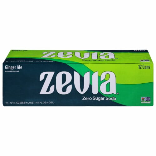 Zevia Ginger Ale Zero Sugar Soda Cans 12 pk / 12 fl oz - Pack of 2