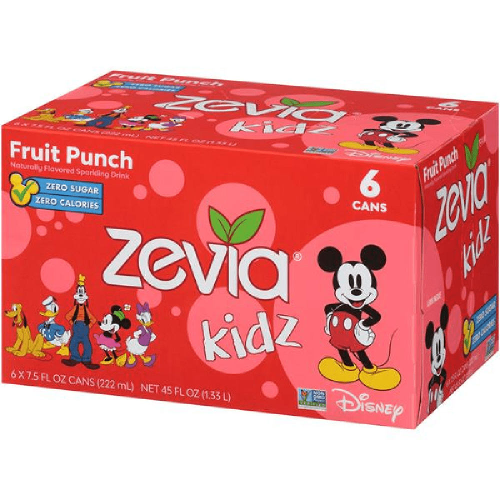 Zevia Kidz Fruit Punch Soda 6 pk, 45 fl oz [Pack of 4]