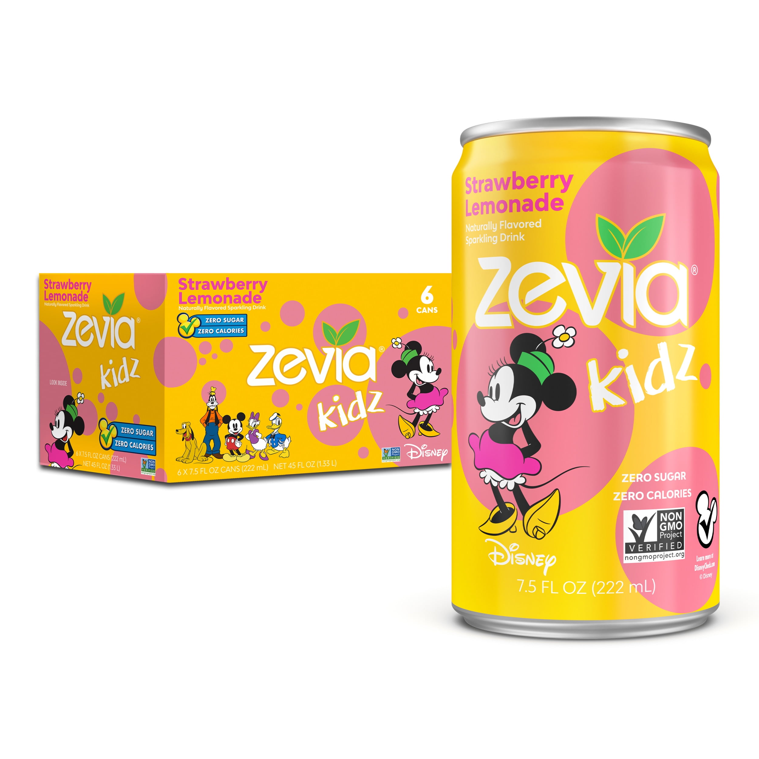 Zevia Kidz Strawberry Lemonade Sparkling Drink, 7.5 oz, 6 ct