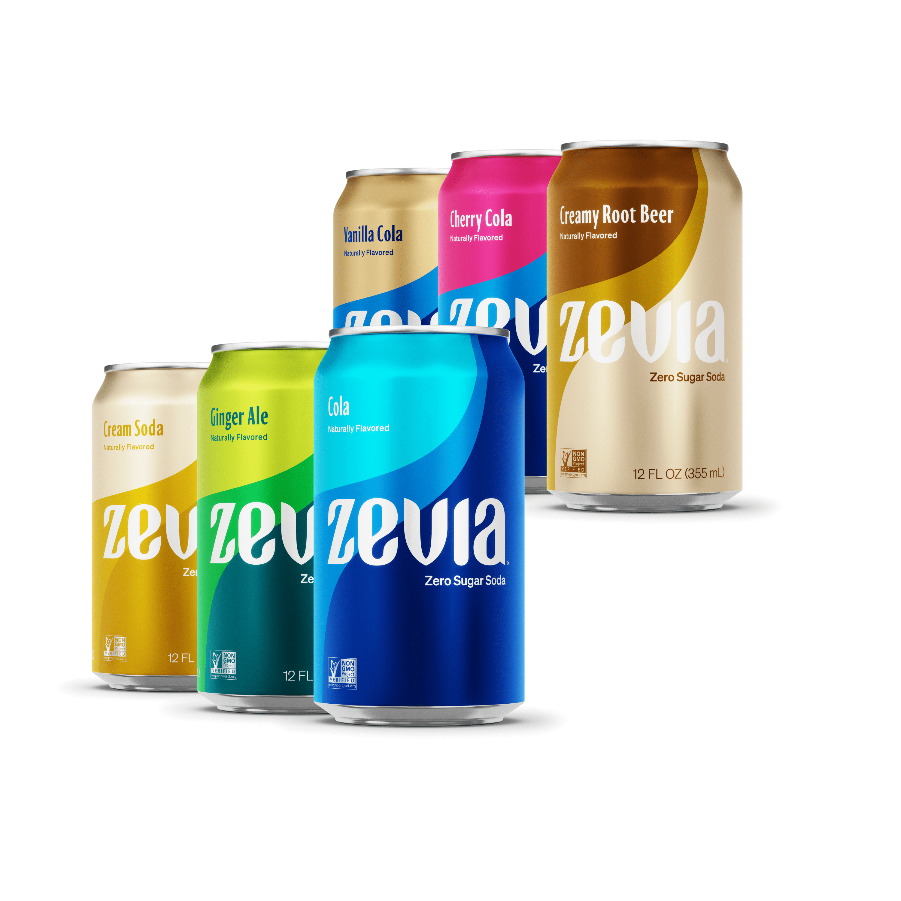 Zevia Nostalgic Variety 18 Pack:Cola,Ginger Ale,Cream Soda,Creamy Root Beer,Cherry Cola,Vanilla Cola