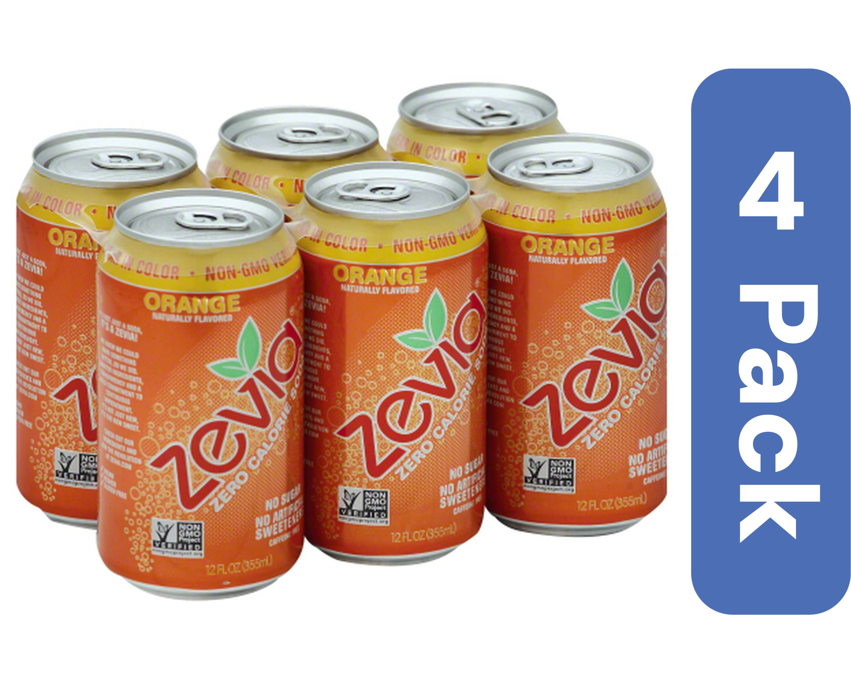 Zevia - Soda Zero Vanilla Cola, 6Pk, 72fo | Pack of 4