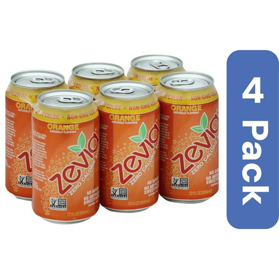 Zevia Orange Natural Soda 6 Pack 72 fl oz (Pack Of 4)