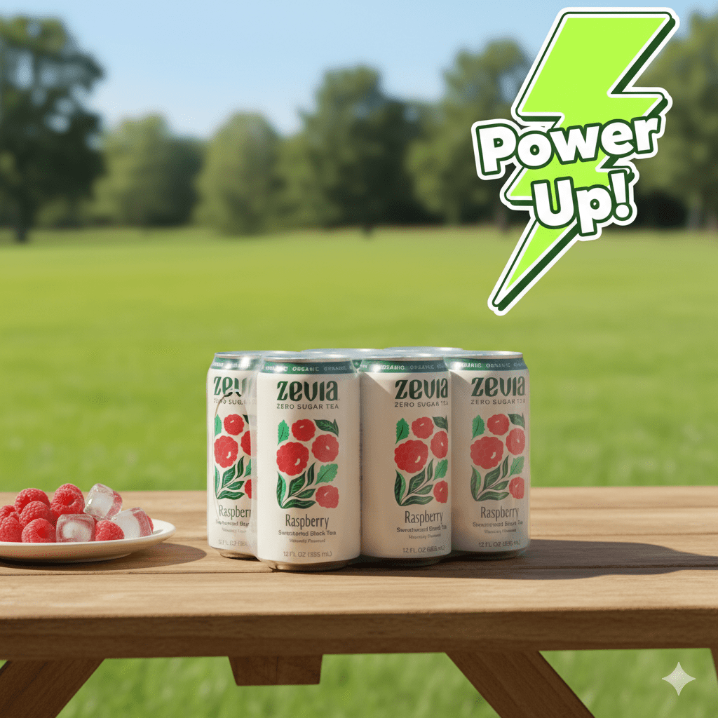 Zevia Organic Raspberry Sweetened Black Tea, 12 fl oz Cans (Pack of 6 ...