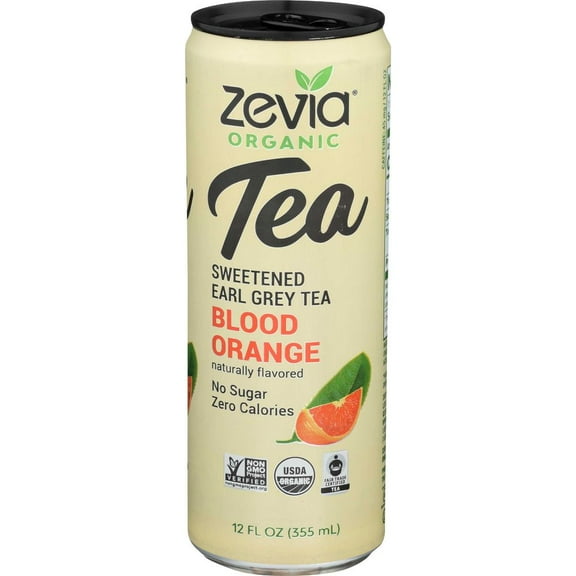 Zevia Organic Sweetened Blood Orange Earl Grey Tea, 12 Fluid Ounce -- 12 per Case.