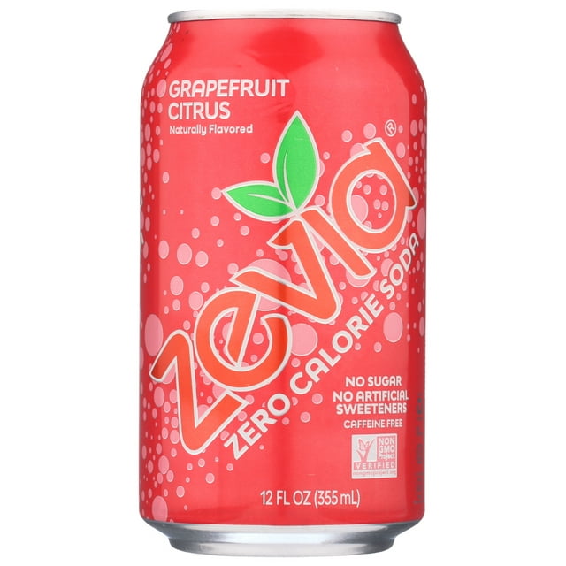 Zevia Soda Zero Calorie Grapefruit Citrus Can, 6/12 Fl Oz