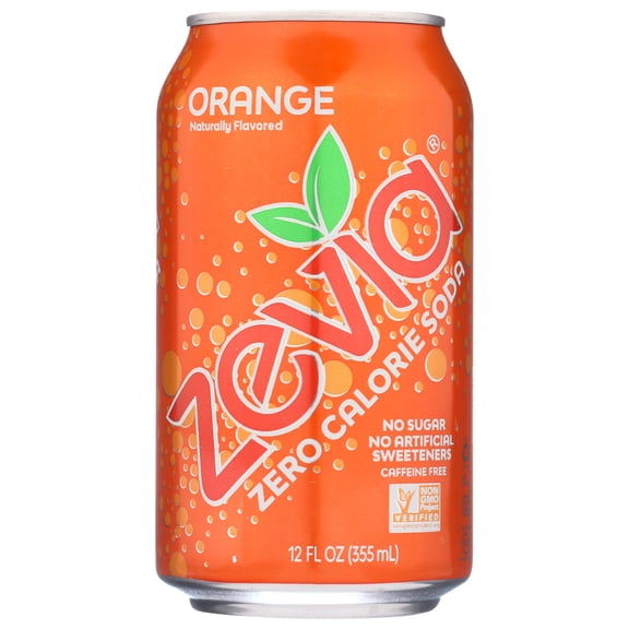 Zevia Soda Zero Calorie Orange Can, 6/12 Fl Oz