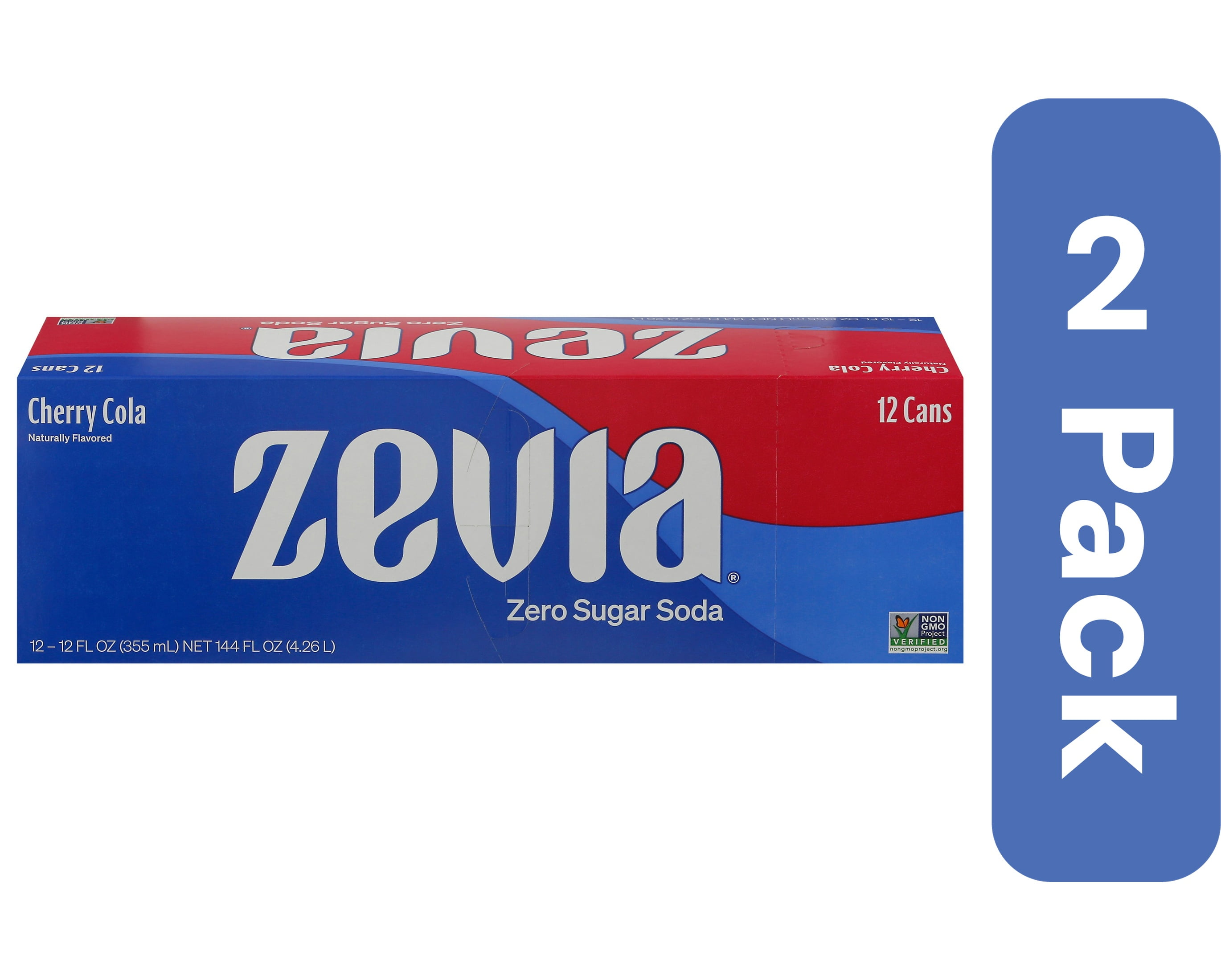 Zevia Soda Zero Cherry Cola 12 Pack 144 fl oz (Pack of 2)