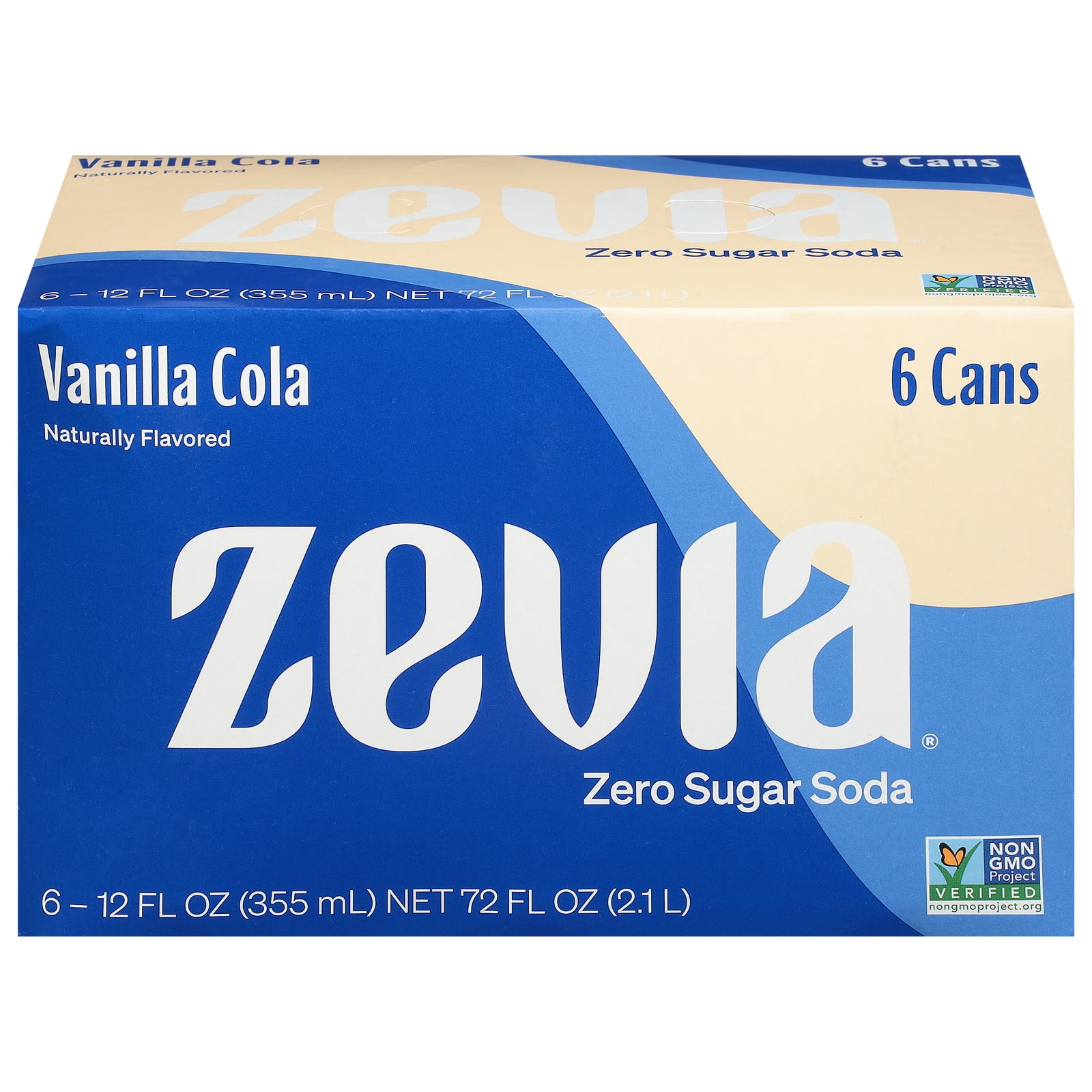Zevia - Soda Zero Vanilla Cola, 6Pk, 72fo | Pack of 4