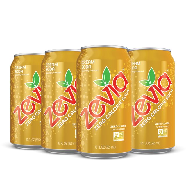 Zevia Zero Calorie, CaffeineFree Cream Soda, 12 fl oz, 6 Pack Cans