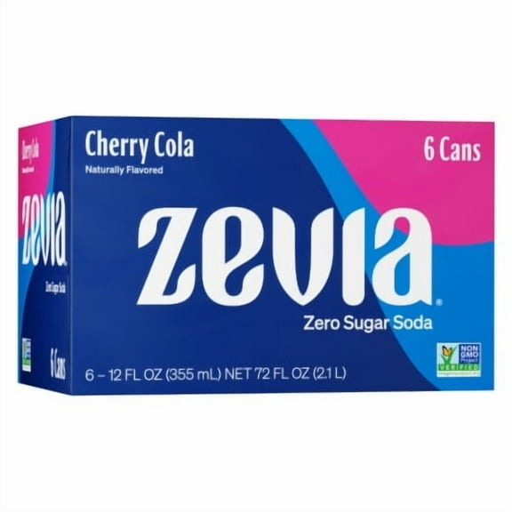 Zevia Zero Calorie Cherry Cola Soda Cans - 12 fl oz - 6 pk