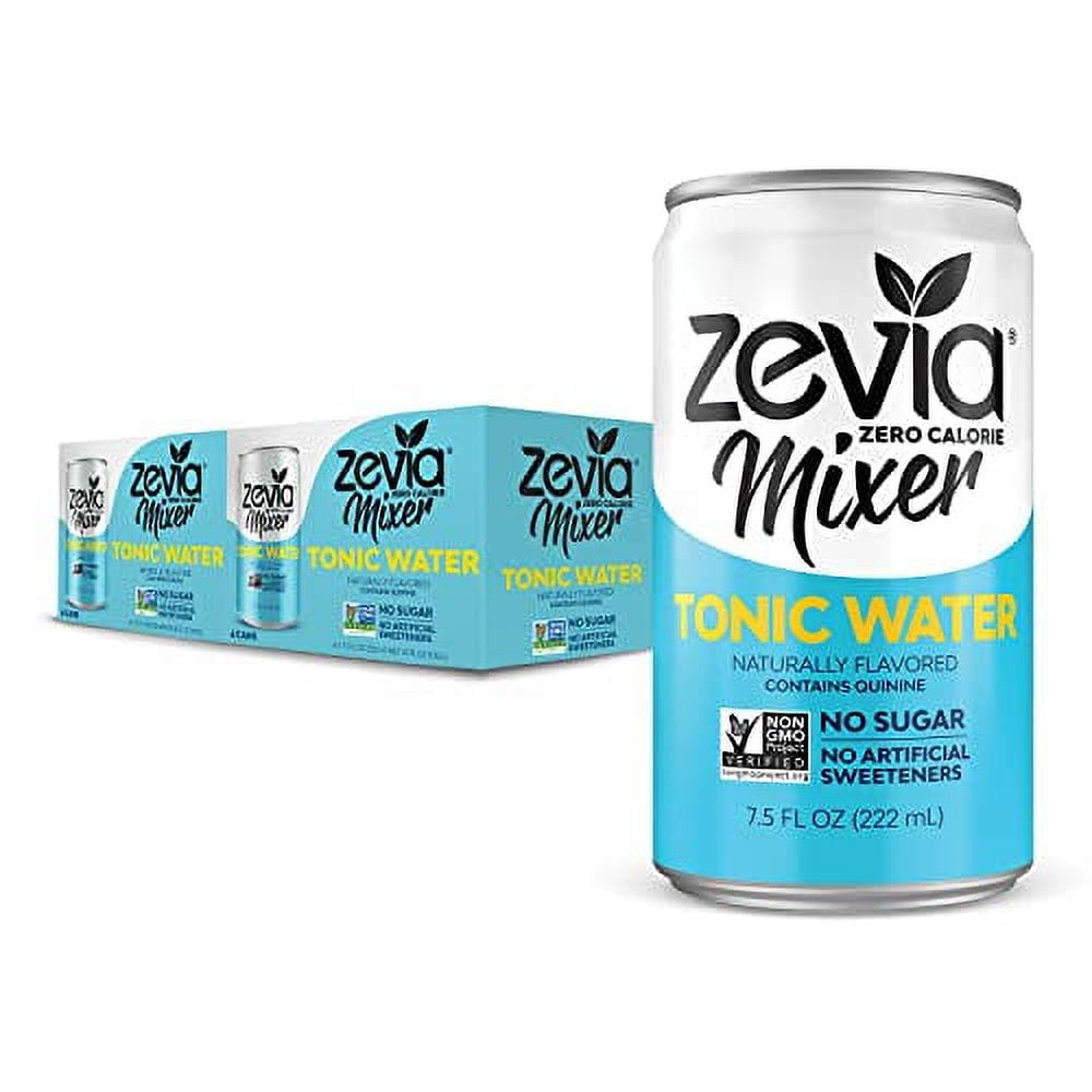 Zevia Zero Calorie Mixer, Tonic Water, 7.5 Ounces (Pack of 12