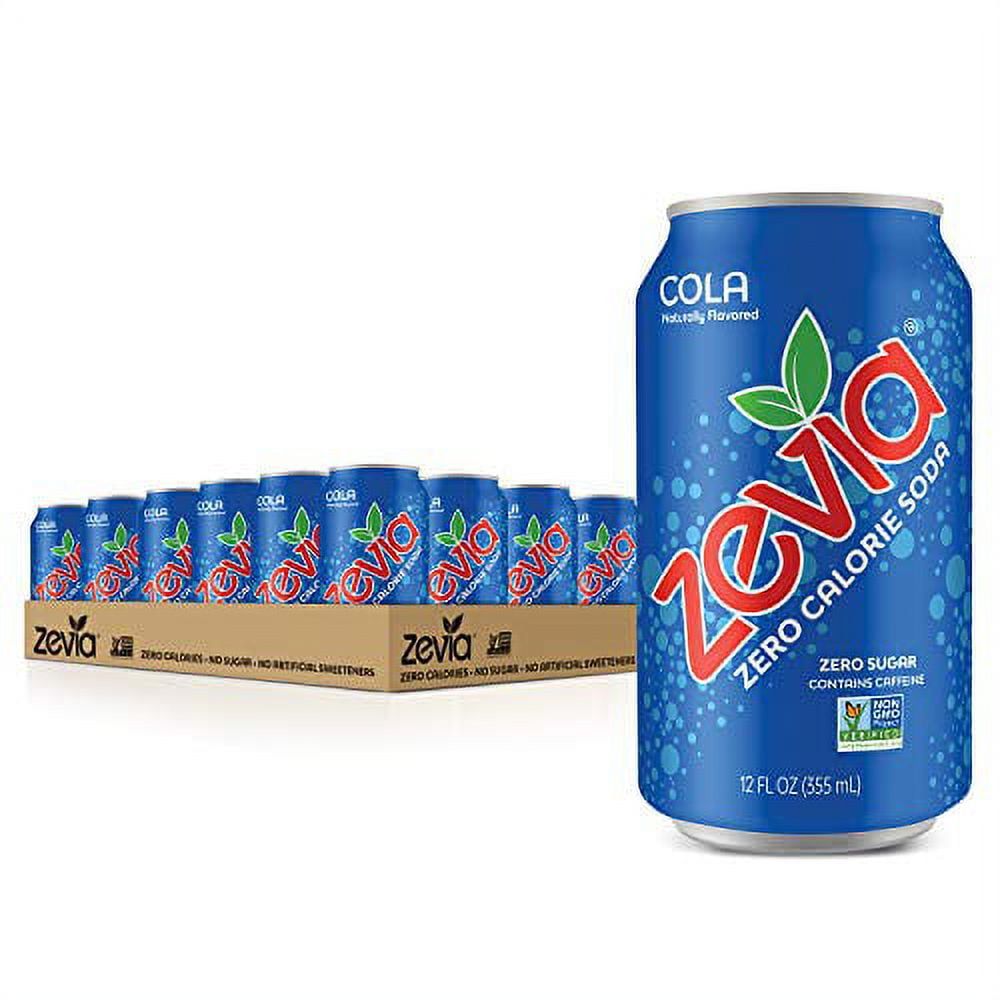 Zevia Zero Calorie Soda, Cola, Naturally Sweetened Soda, (24) 12 Ounce Cans; Colaflavored