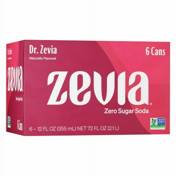 Zevia Zero Calorie Soda Dr. Zevia -- 6 Cans Pack of 2