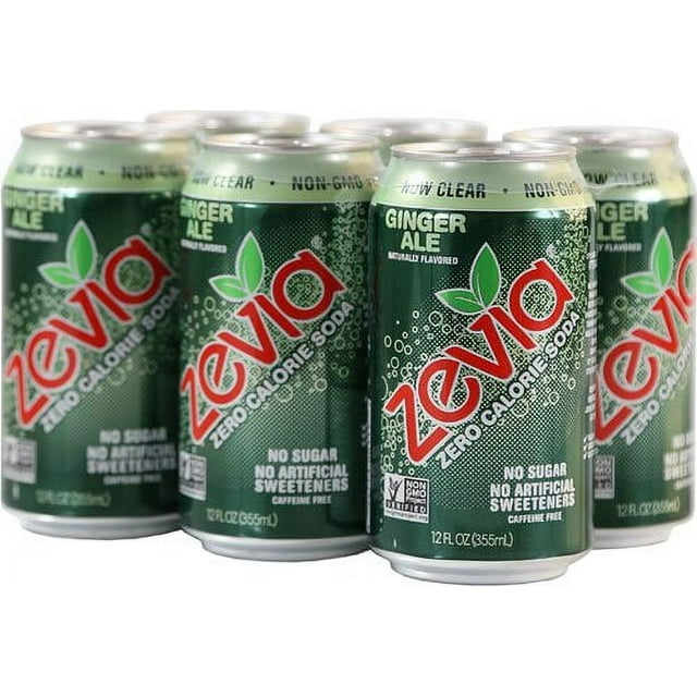 Zevia Zero Calorie Soda Ginger Ale 6 Cans
