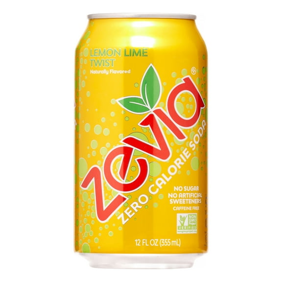 Zevia Zero Calorie Soda, Lemon Lime Twist, 12 fl oz (Pack of 24)
