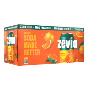 Zevia Zero Sugar, 0 Calorie Orange Soda, 12 fl oz, 8 Pack Cans