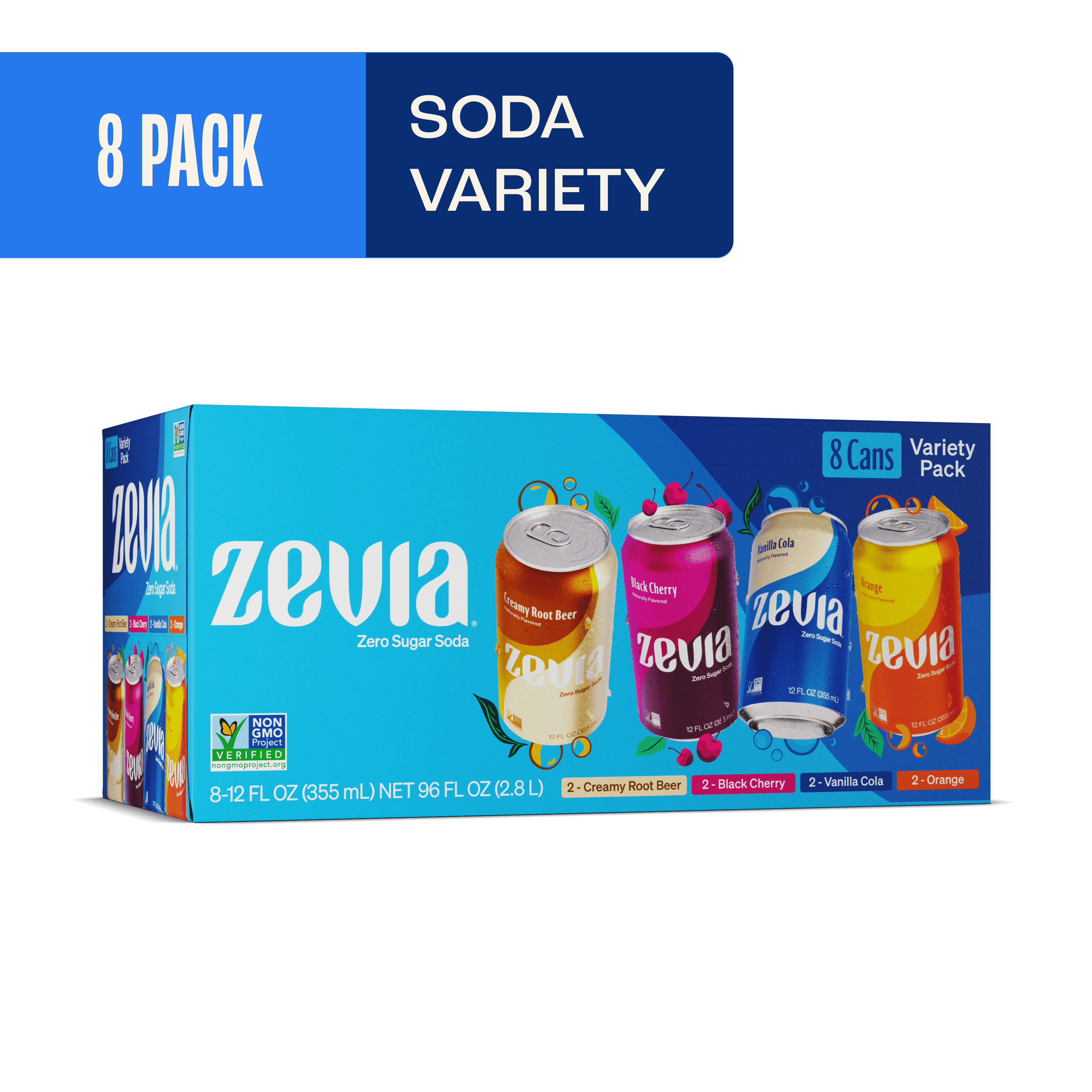 Zevia Zero Sugar, 0 Calorie Variety Soda, 12 fl oz
