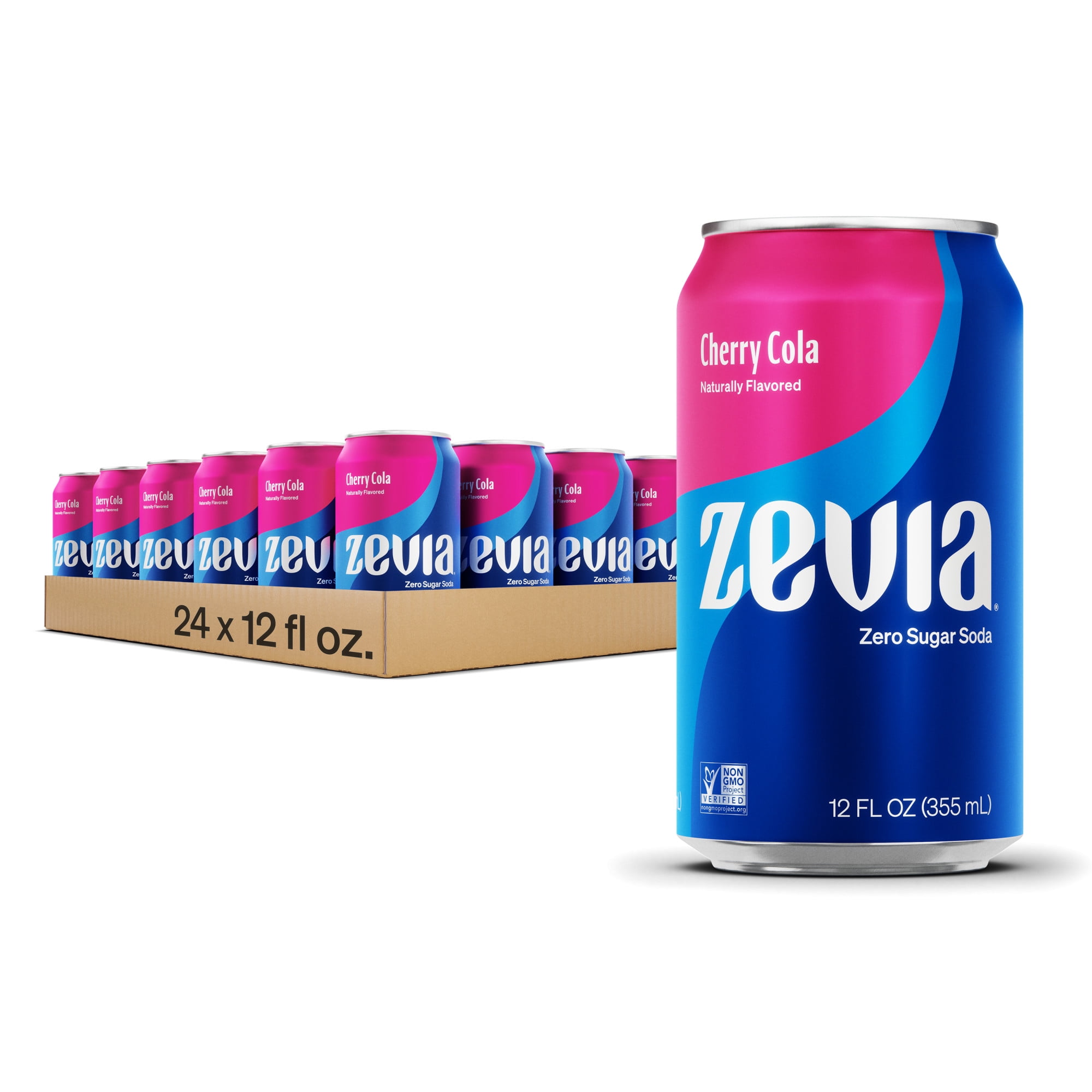 Zevia Zero Sugar Cherry Cola Soda 12 Fl Oz Pack Of 24