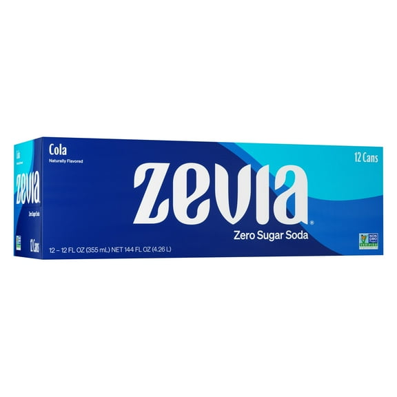 Zevia Zero Sugar Cola Soda 12 pk Cans - 12 oz