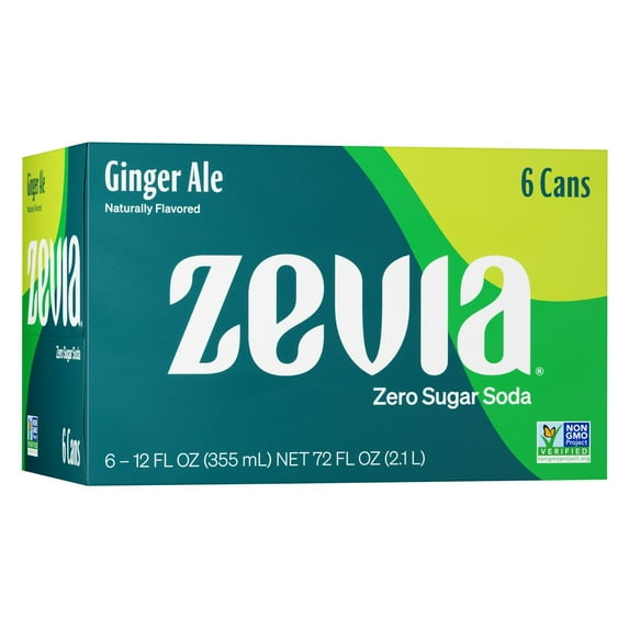 Zevia Zero Sugar Ginger Ale Soda 6 pk Cans - 12 oz (Pack of 1)