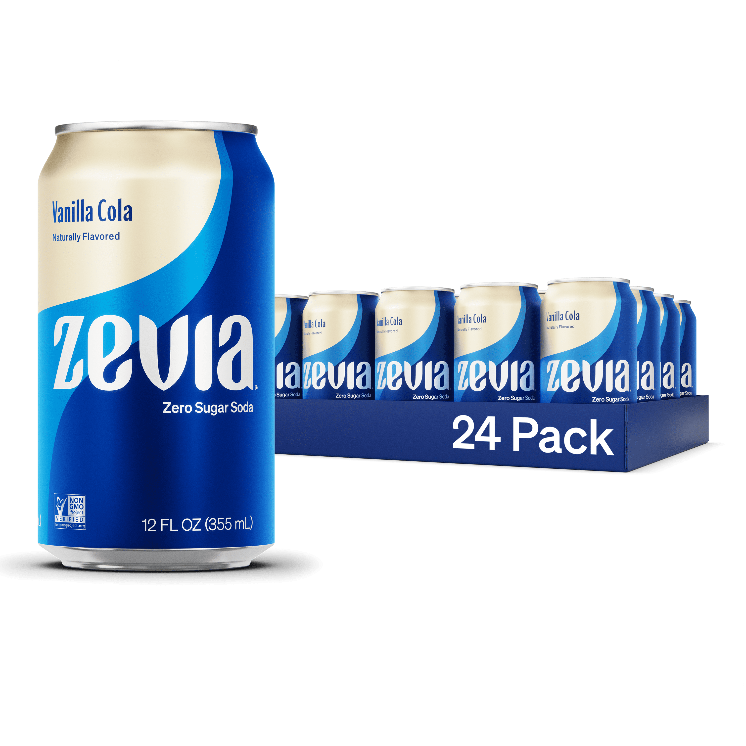 Zevia Zero Sugar, Creamy Vanilla Cola Soda, 12 Fl Oz, Free of