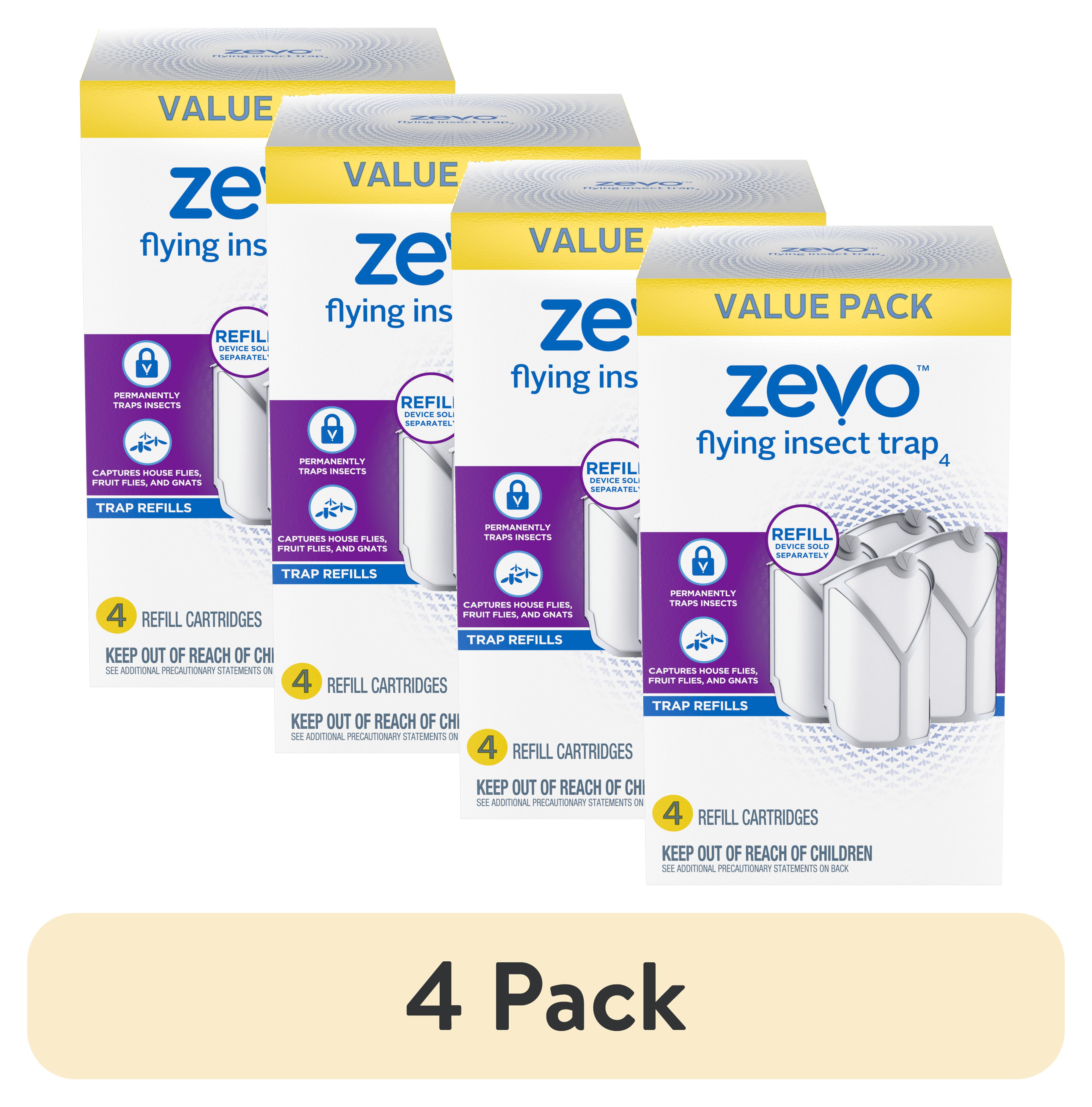 (4 Pack) Zevo Flying Insect Trap Refills – 4 Cartridges - Walmart.com