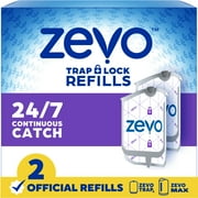 Zevo Flying Insect Trap Refill: 2 Indoor Light Trap Refill Cartridges Capture House Flies, Fruit Flies, and Gnats (2 Refill Cartridges)