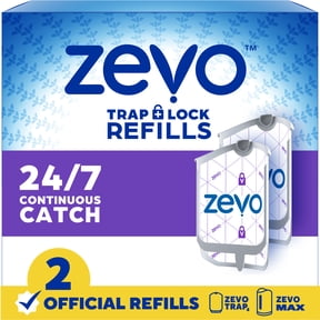 Zevo Full Size Refill: 2 Indoor Light Trap Refill Cartridges Capture House Flies, Fruit Flies, and Gnats (2 Full Size Refill Cartridges)