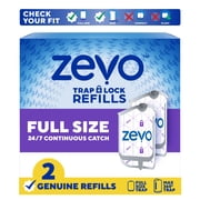 Zevo Full Size Refill: 2 Indoor Light Trap Refill Cartridges Capture House Flies, Fruit Flies, and Gnats (2 Full Size Refill Cartridges)