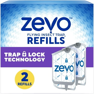 Zevo Flying Insect Trap Refill: 2 Indoor Light Trap Refill Cartridges Capture House Flies, Fruit Flies, and Gnats (2 Refill Cartridges)