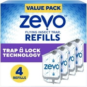 Zevo Flying Insect Trap Refill: 4 Indoor Light Trap Refill Cartridges Capture House Flies, Fruit Flies, and Gnats (4 Refill Cartridges)