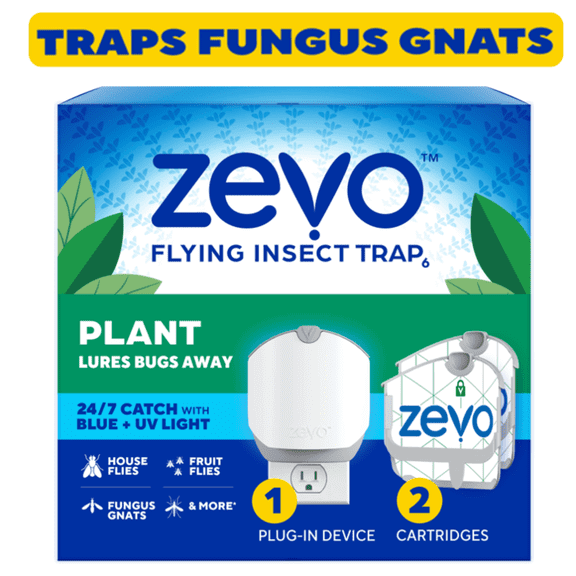 Zevo Plant Indoor Insect Trap: Effective Control for Fungus Gnats, House Flies, and Fruit Flies