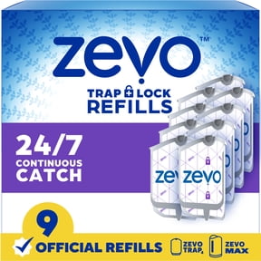 Zevo Full Size Refill: 9 Indoor Light Trap Refill Cartridges Capture House Flies, Fruit Flies, and Gnats (9 Full Size Refill Cartridges)