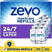 Zevo Full Size Refill 9 Indoor Light Trap Refill Cartridges Capture House Flies, Fruit Flies, and Gnats 9 Full Size Refill Cartridges
