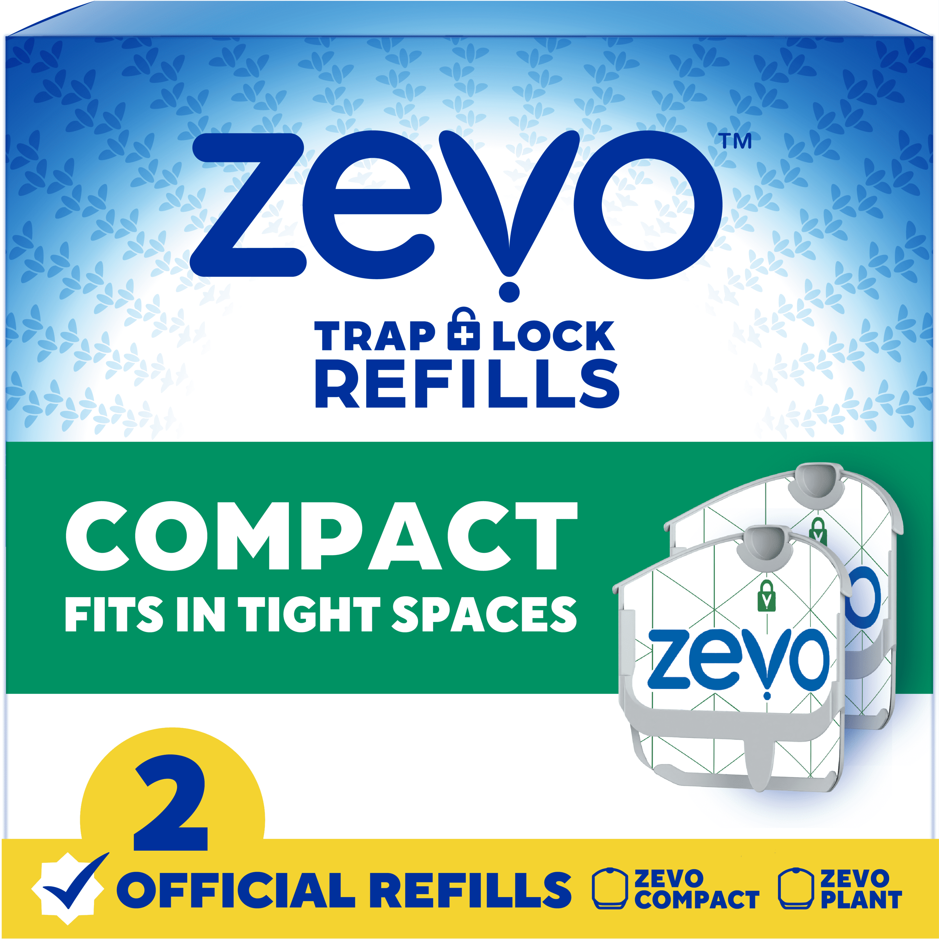 Zevo Compact Flying Insect Trap Refill - 2 Compact Refill Cartridges