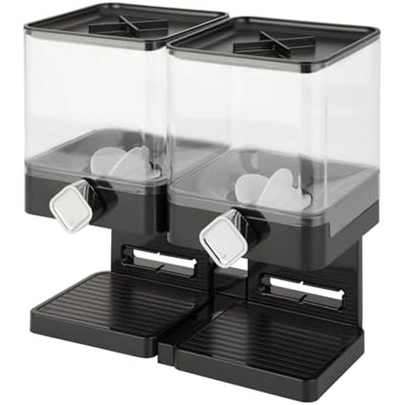Zevro Compact Dry Food Dispenser, Dual Control, Black/Chrome