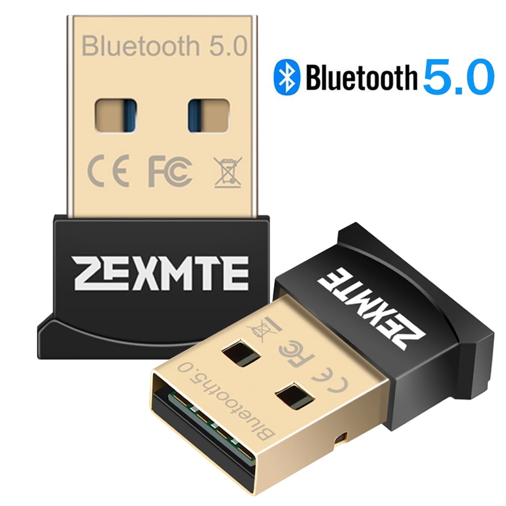 Zexmte Bluetooth Adapter for PC,Mini USB 5.0 Bluetooth Dongle Support Windows 10/8/8.1/7 for Desktop Computer,Laptop,Mouse,Keyboard,Headsets,2pack