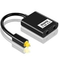 thumbnail image 1 of Zexmte Digital Toslink Optical Audio Splitter 1 in 2 Cable Splitters Out Optical Fiber Splitter with 1 Male Jack 2 Female Jack Splitter, 1 of 8