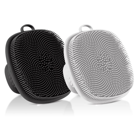 Zeya 2 Pack Silicone Face Scrubber for Men and Women Facial Cleansing Brush Silicone Face Wash Brush Manual Waterproof Cleansing Skin Care Face Brushes for Cleansing and Exfoliating (Blue_Pink)