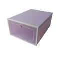 thumbnail image 1 of Zeyigg Clear Plastic Shoe Storage Boxes – Stackable & Foldable Shoe Box Organizer with Heart Design, Transparent Closet Organizer for Sneakers, Boots & Home Textile Storage,Purple, 1 of 4