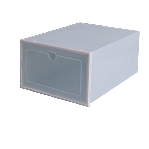 Zeyigg Clear Plastic Shoe Storage Boxes – Stackable & Foldable Shoe Box Organizer with Heart Design, Transparent Closet Organizer for Sneakers, Boots & Home Textile Storage,Light Blue
