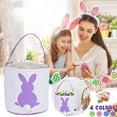 thumbnail image 1 of Zeyigg Easter Basket with Rabbit Print, Canvas Gift Bag for Carrying Eggs and Candy, Holiday Party Favor Bag and Home Decor,Green, 1 of 4