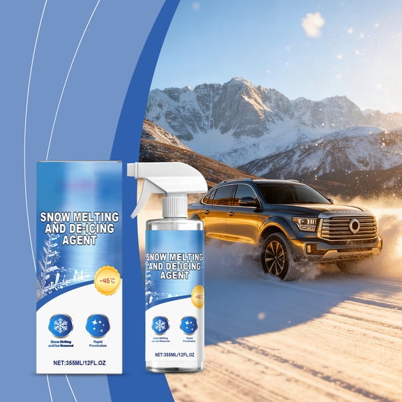 Zeyigg Extra Large Windshield Deicer – 12 fl oz Heavy Duty Ice Melt Spray for Cars, Salt Free Fast Melting Snow Remover, Big Volume Deicing Spray for Winter Automotive Care,Blue