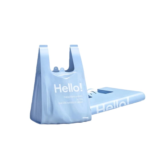 Zeyigg Handle Tie Plastic Garbage Bags for Home Dormitory, Practical Trash Bags for Office, 50CT Blue