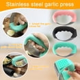 thumbnail image 1 of Zeyigg Mini Garlic Press Rocker Stainless Steel,Manual Garlic Mincer,Garlic Crusher ,Garlic Chopper With Peeler And Cleaning Brush,Kitchen ToolsGreen, 1 of 6